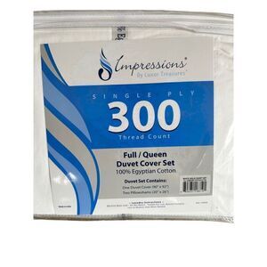 Impressions by Luxor Treasures white duvet queen size cover.